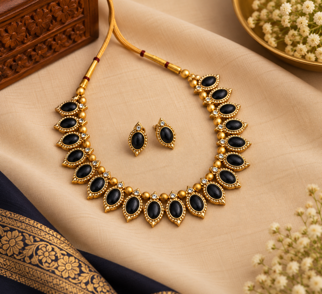 Nishaara – Black Onyx Necklace Set