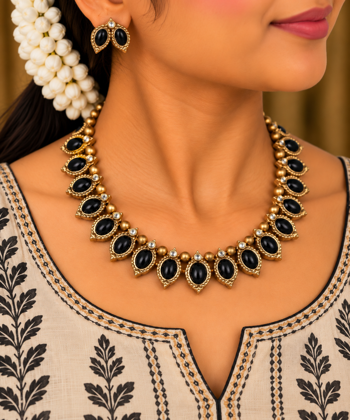Nishaara – Black Onyx Necklace Set - Image 3