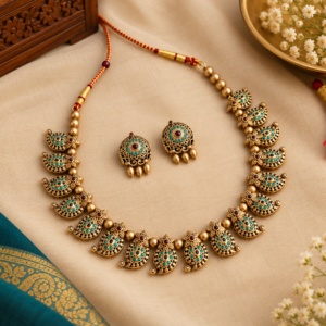 Taarini – Turquoise Filigree Necklace Set