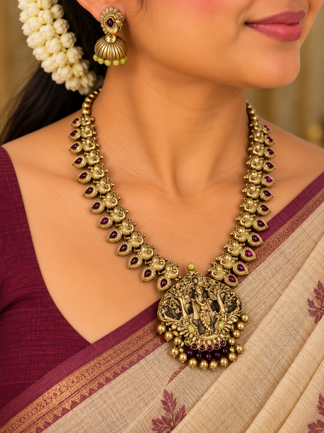 Radheya Temple Jewellery Set - Image 2