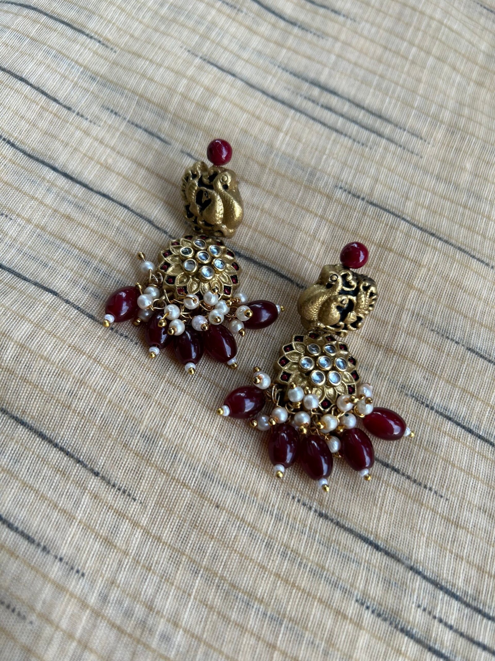Ruby Mayura – Temple Jewellery Set - Image 3