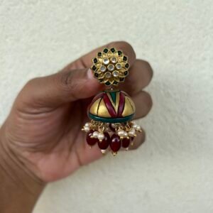 Maroon Pearl Jhumka