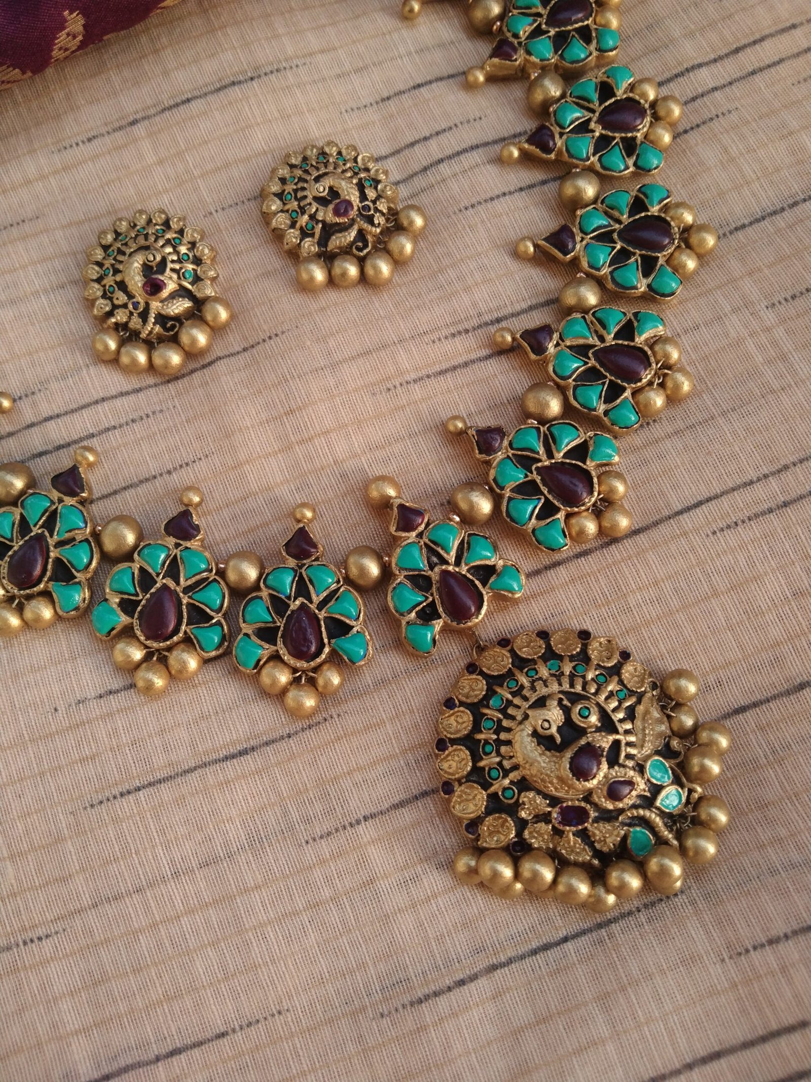 Dancing Peacock Necklace set – Liana Creations