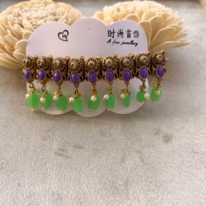Amethyst & Emerald Hair Clip