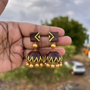 Olive Brown Double-Layer Jhumka