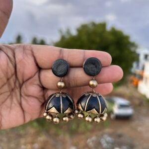 Black Double-Layer Jhumka