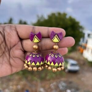 Purple Olive Double-Layer Jhumka