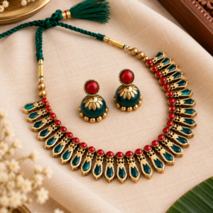 Kerala Nilambari Kemp Jewellery Set