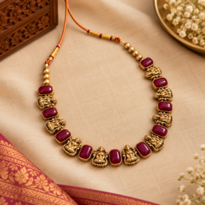 Raktavalli – Maroon Temple Necklace