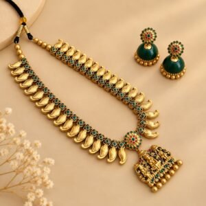 Antique Gold Mango Haram – handcrafted terracotta jewellery set